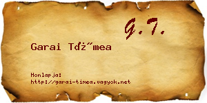 Garai Tímea névjegykártya